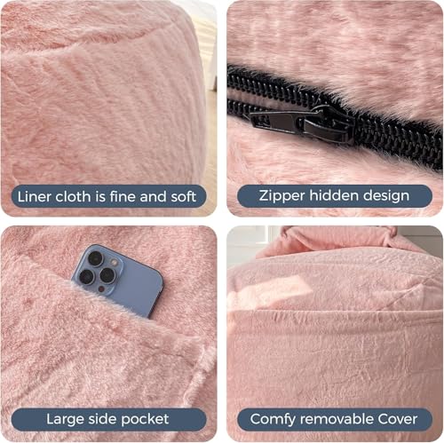 Giant Bean Bag Chair Bed for Adults, Convertible Floor Sofa Mattress R473823