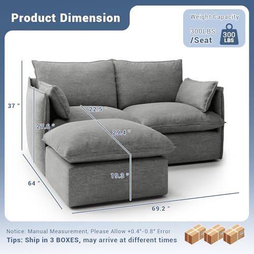 Modular Sectional Sofa, Waterproof Down Filled, Dark Gray C7587