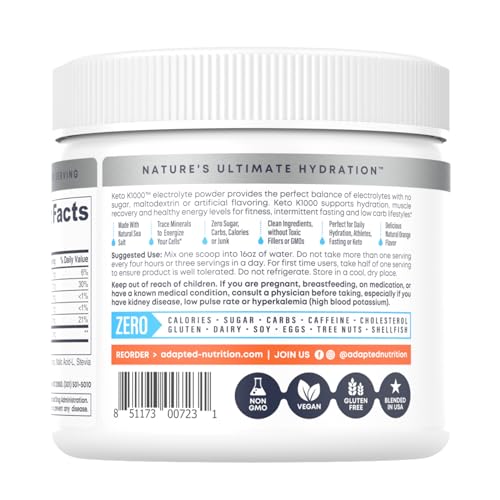 Electrolyte Powder Hydration Supplement Drink Mix, Unflavored, 50 Servings X25030