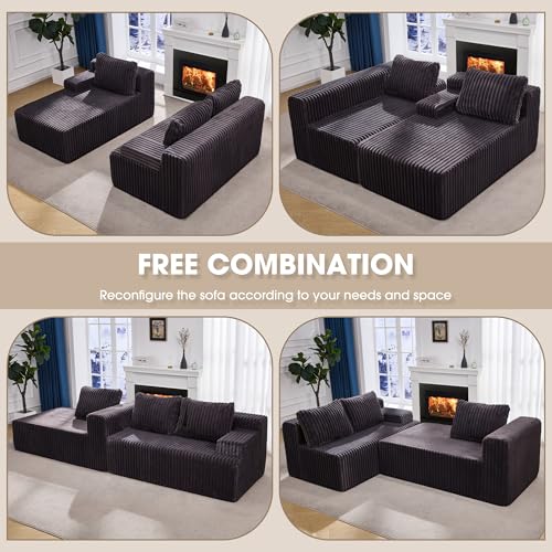 Modular L-Shape Sectional Sofa with Oversized Chaise A47792