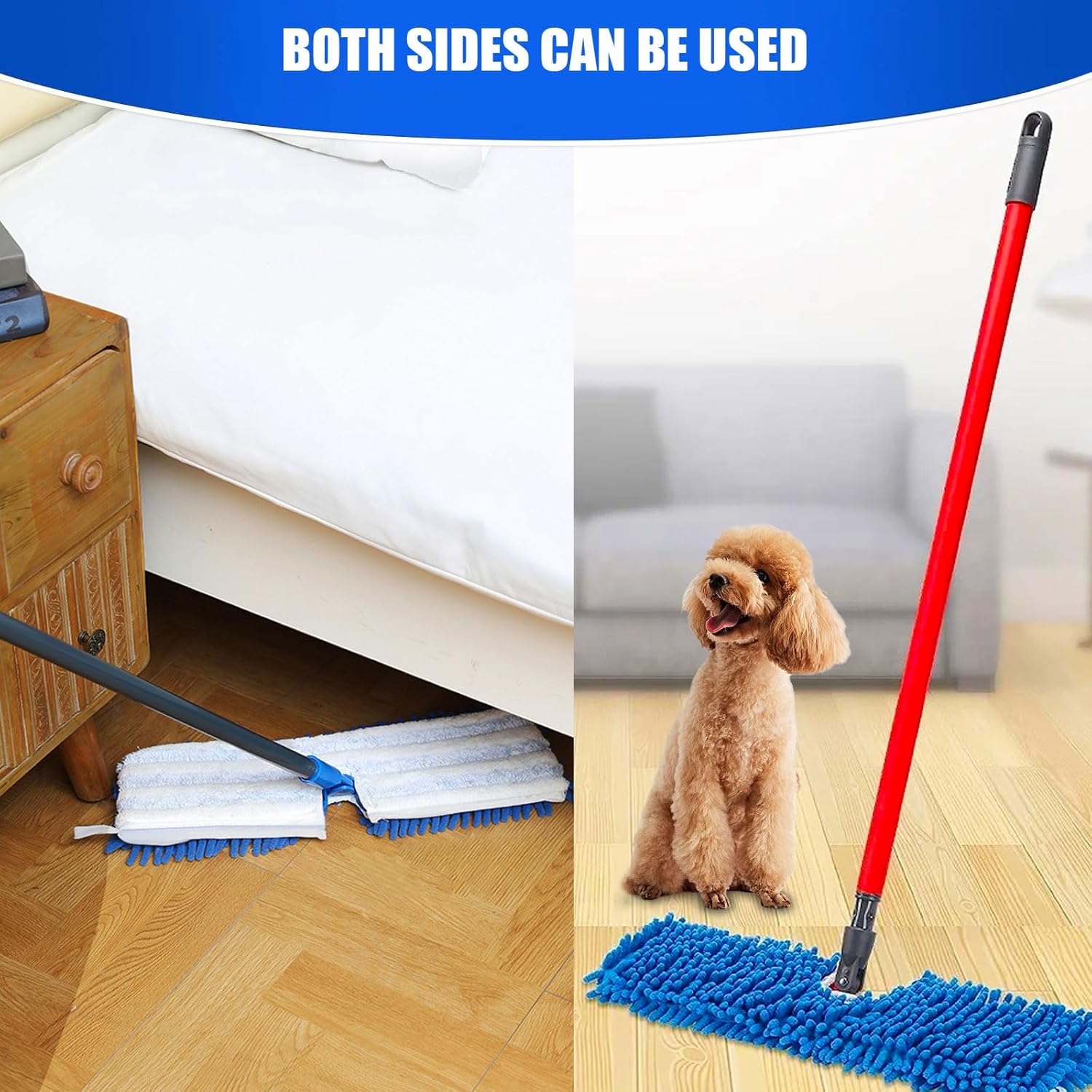 Microfiber Mop Refills 2 Pack, Reusable Replacement Heads for Wet & Dry Use V599