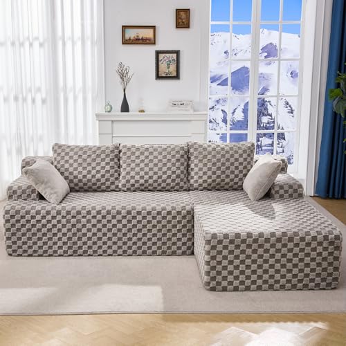Modular L-Shape Sectional Sofa with Oversized Chaise A47792