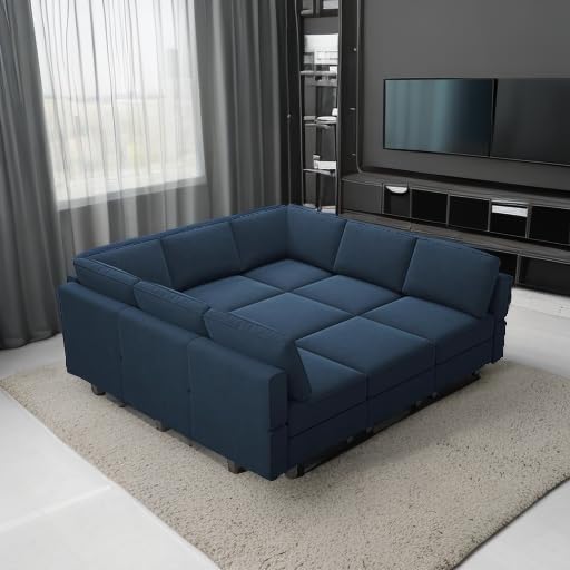 Modular Velvet Sectional Sofa with Chaise Lounge and Storage X4138