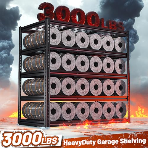 48" W Garage Shelving, Heavy Duty Adjustable Metal Storage Shelves N492