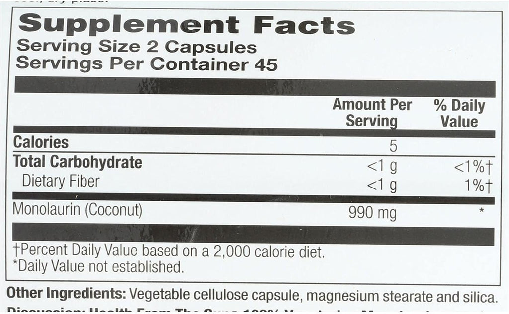 Monolaurin 90 Veggie Capsules M93231