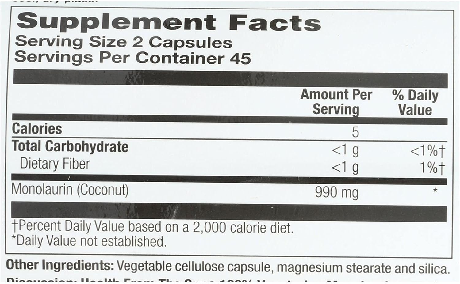 Monolaurin 90 Veggie Capsules M93231