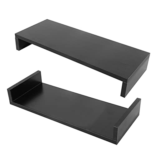 Wooden Monitor Stand Riser with LED Shelf for Desk W4936