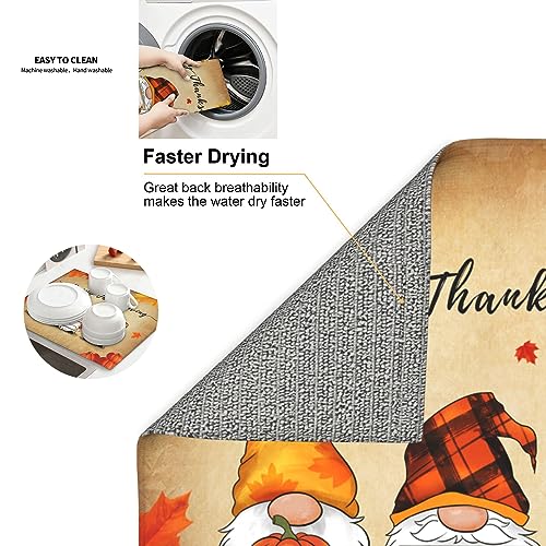 Marble White Dish Drying Mat for Kitchen Counter, Absorbent Microfiber, 16x18 inch A451