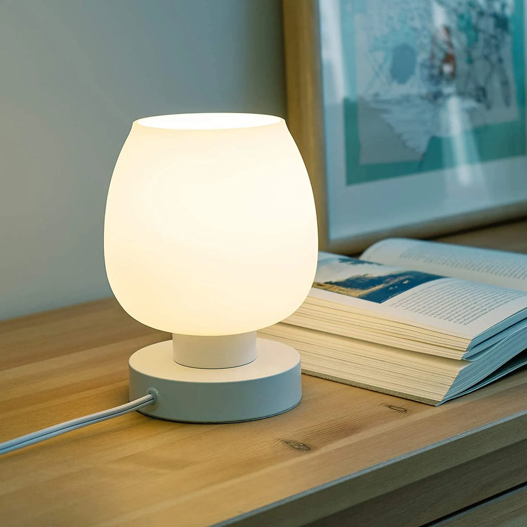 Touch Control Table Lamp with Glass Shade, 3-Way Dimmable H98034