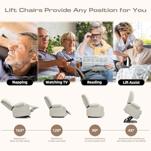 Power Lift Recliner Chair for Elderly with Heat and Massage, Adjustable Positions, Dark Brown P618617