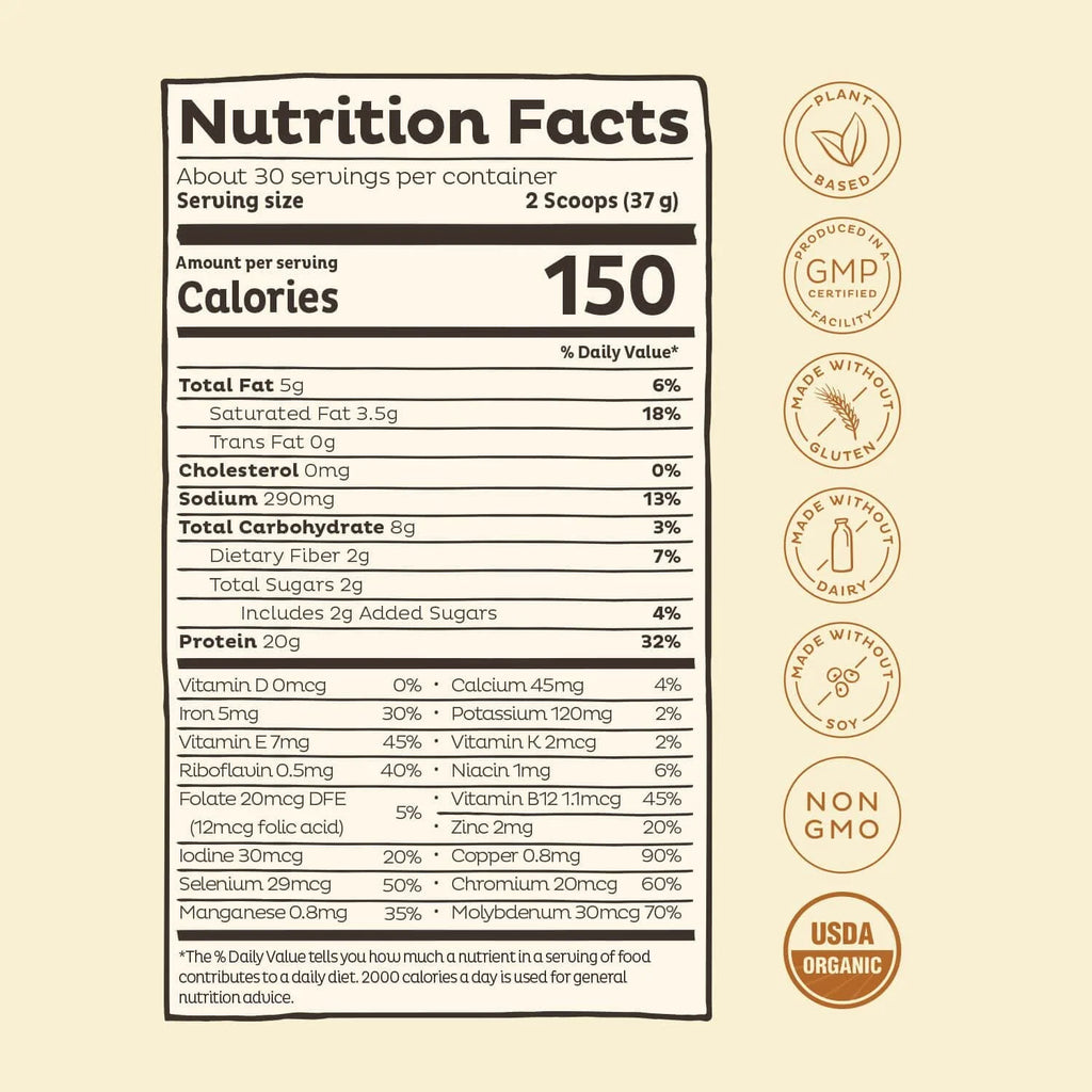 Vanilla Organic Vegan Protein Powder, Plant Based, Dairy Free X17478