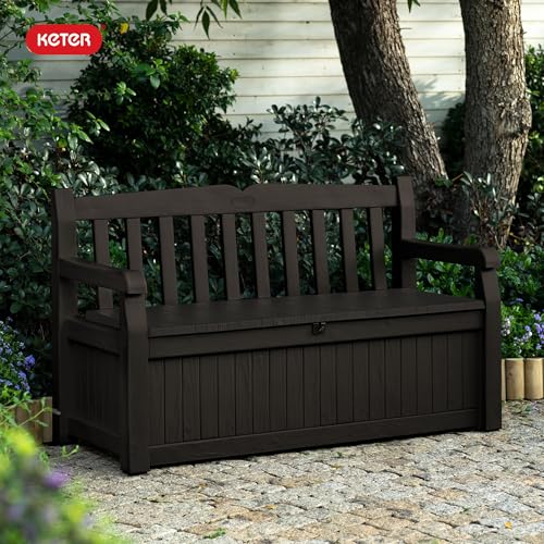 70 Gallon Outdoor Storage Bench Deck Box for Patio and Garden Tools S752