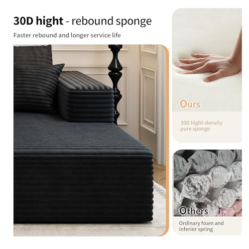Modular Sectional Sofa with Ottoman, U-Shaped Deep Seat Couch for Living Room O870
