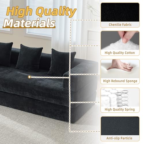 Corduroy Convertible Sleeper Sofa Bed with Pillow, Beige O72530