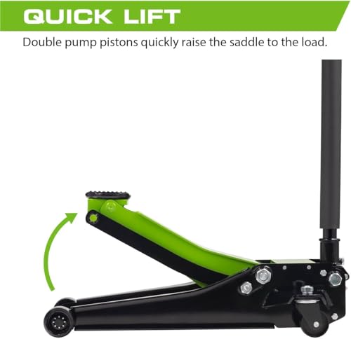 3-Ton Quick Rise Aluminum Floor Jack with Dual Pump Pistons P546655