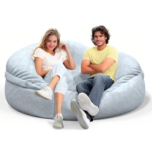 Bean Bag Chair for Adults 3FT, Soft Removable Cover, Light Gray X3039