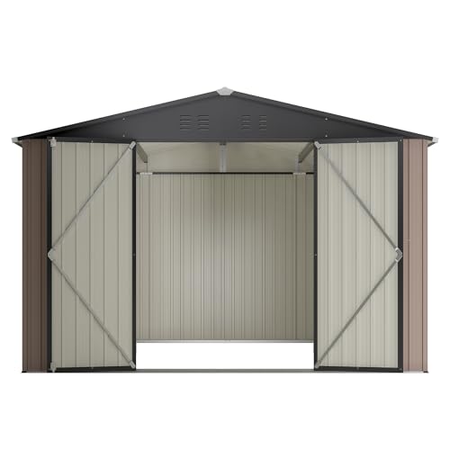 Outdoor Storage Shed, Heavy-Duty All-Weather Tool Shed with Lockable Doors C3585
