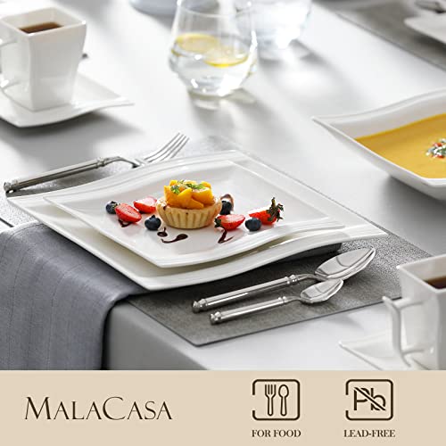 Ivory White Porcelain Dinnerware Set, 60 Piece for 12 H670941