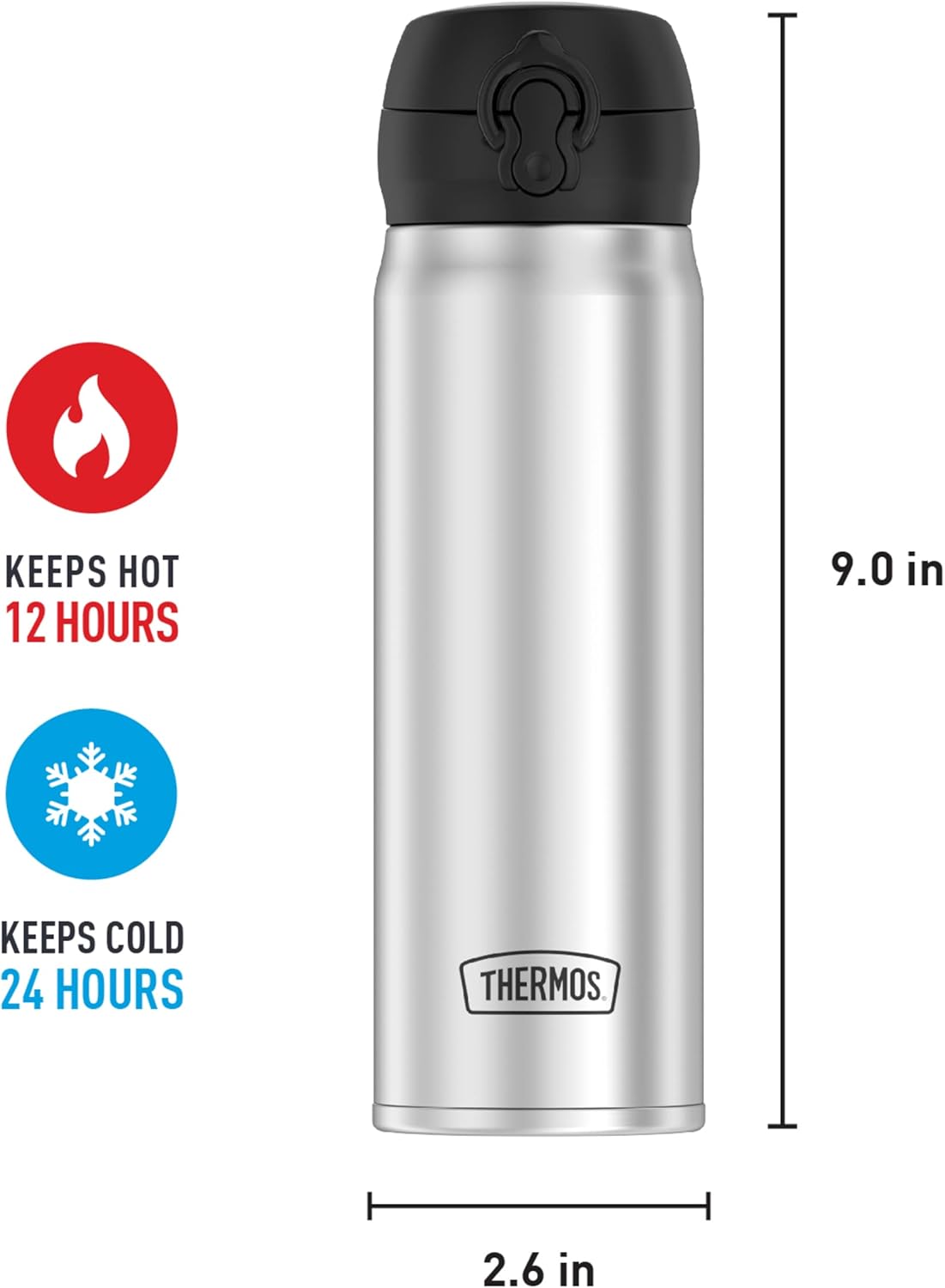 16 oz Stainless Steel Direct Drink Bottle V22334