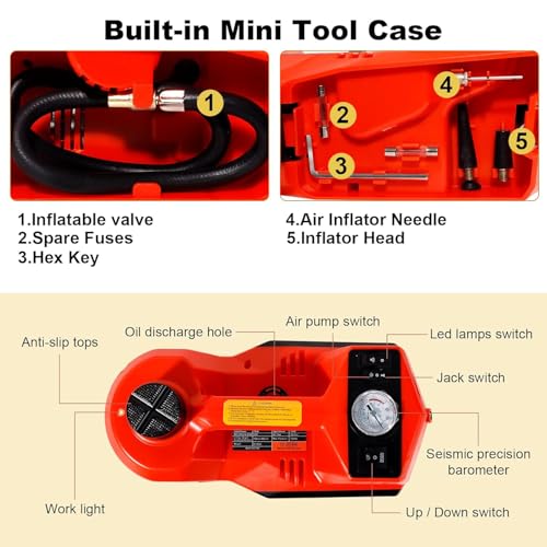 Car Jack Kit 5 Ton 12V with Impact Wrench and Tire Inflator B789