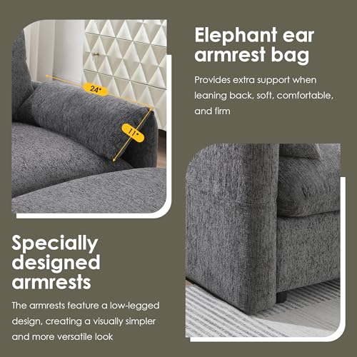 Modular Sectional Sofa with Ottoman, U-Shaped Lounge Couch H930