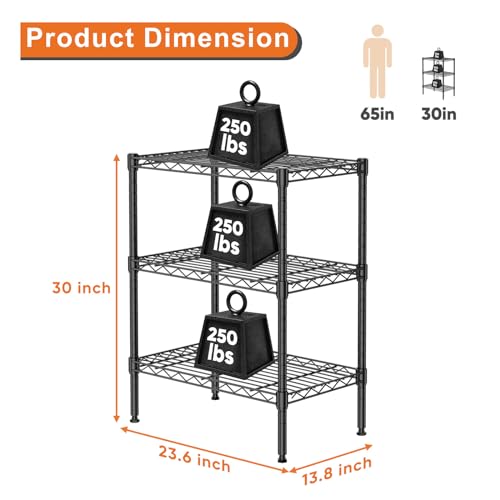 4-Shelf Storage Shelving Unit, Adjustable Metal Wire Racks, Heavy Duty Standing Shelf Organizer W583383
