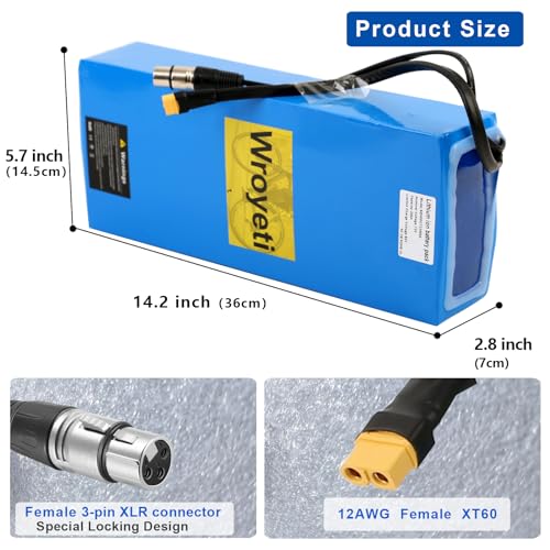52V 20Ah Electric Bike Battery with 3A Charger and Connectors S825052
