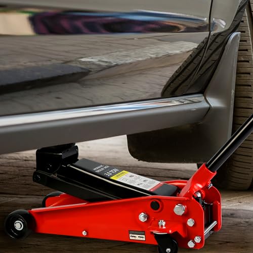 Heavy Duty Hydraulic Floor Jack, Low Profile Steel Racing Jack, 2 Ton Capacity, Blue H1350