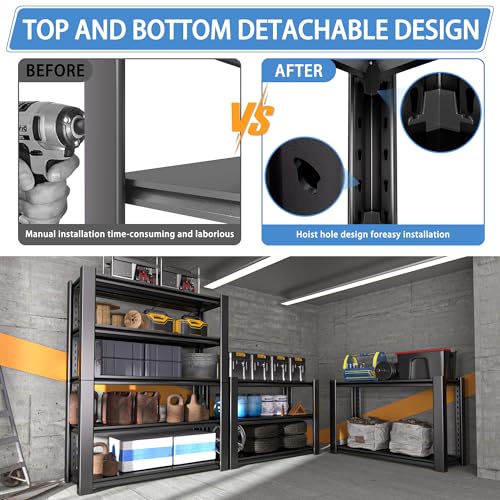 5-Tier Heavy Duty Garage Shelving Unit, 3000 LBS Capacity Metal Storage Rack, Adjustable Steel Shelves U1974