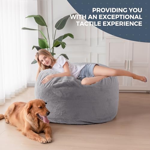 Giant Bean Bag Chair Bed for Adults, Convertible Floor Sofa Mattress R473823