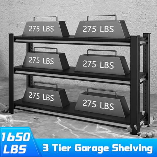 3-Tier Garage Shelving Unit, 48" W x 18" D x 39" H, 1650 lbs Capacity Q379974