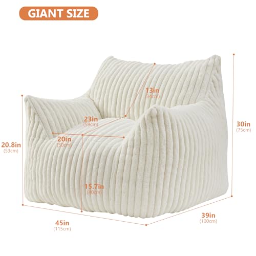 Plush Bean Bag Chair with Armrests for Adults and Teens M473