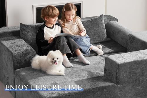 L-Shape Modular Sectional Sofa with Deep Seat, No Assembly Required C597556