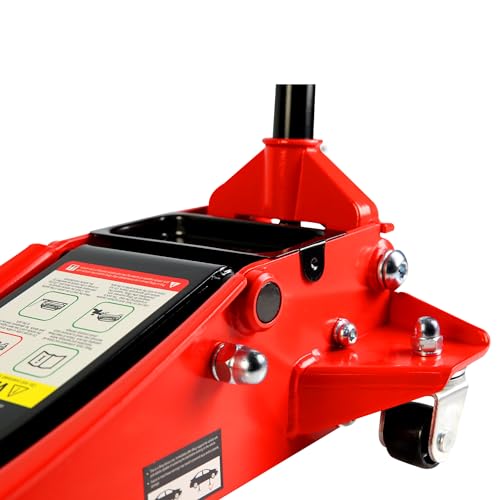 Heavy Duty Hydraulic Floor Jack, Low Profile Steel Racing Jack, 2 Ton Capacity, Blue H1350