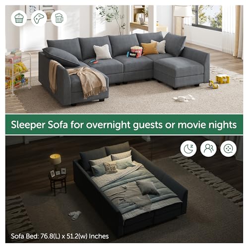 Modular Sectional Sofa with Storage, Grey Z479035
