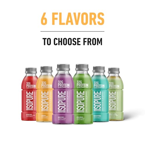 Zero Carb 32g Clear Protein Ready-to-Drink, Whey Protein Isolate, Blue Raspberry, 12 Pack F664096