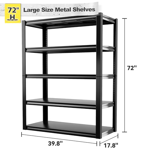 48" W Garage Shelving, Heavy Duty Adjustable Metal Storage Shelves N492