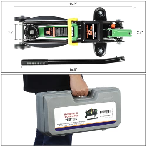Floor Jack 3 Ton Capacity, Low Profile Heavy Duty Hydraulic Car Jack, Lifting Range 3"-20" O821