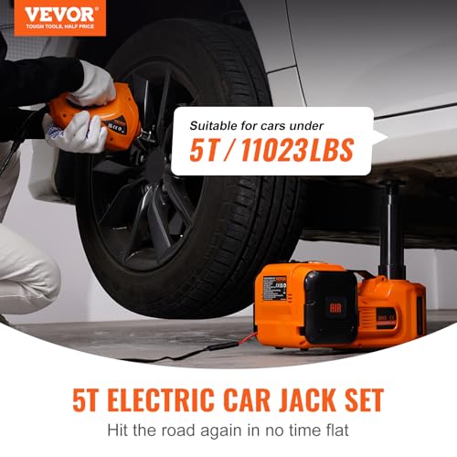 Electric Car Jack 5 Ton Hydraulic Lift with LED Light for SUV Truck Tire Change S8678