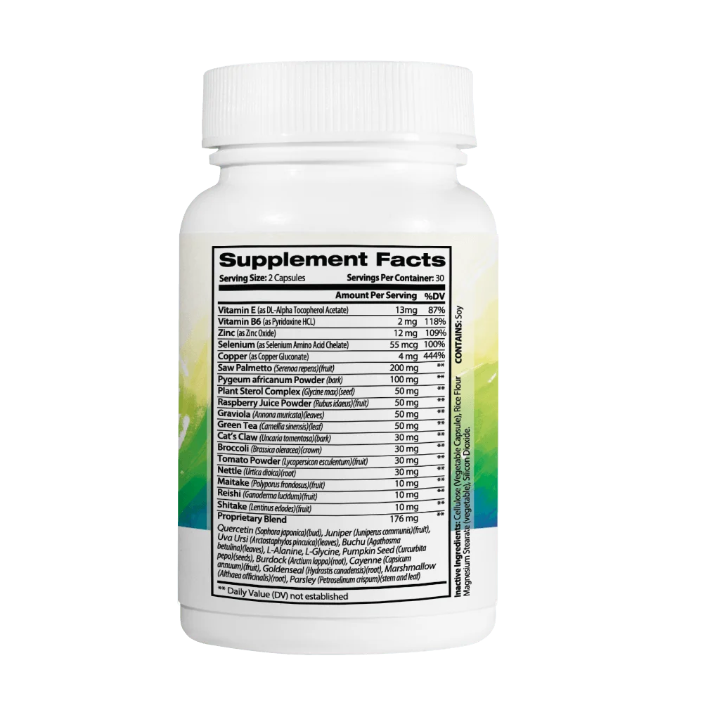 Prostate Health Supplement for Men with Saw Palmetto & Pygeum Africanum, 60 Capsules G74023