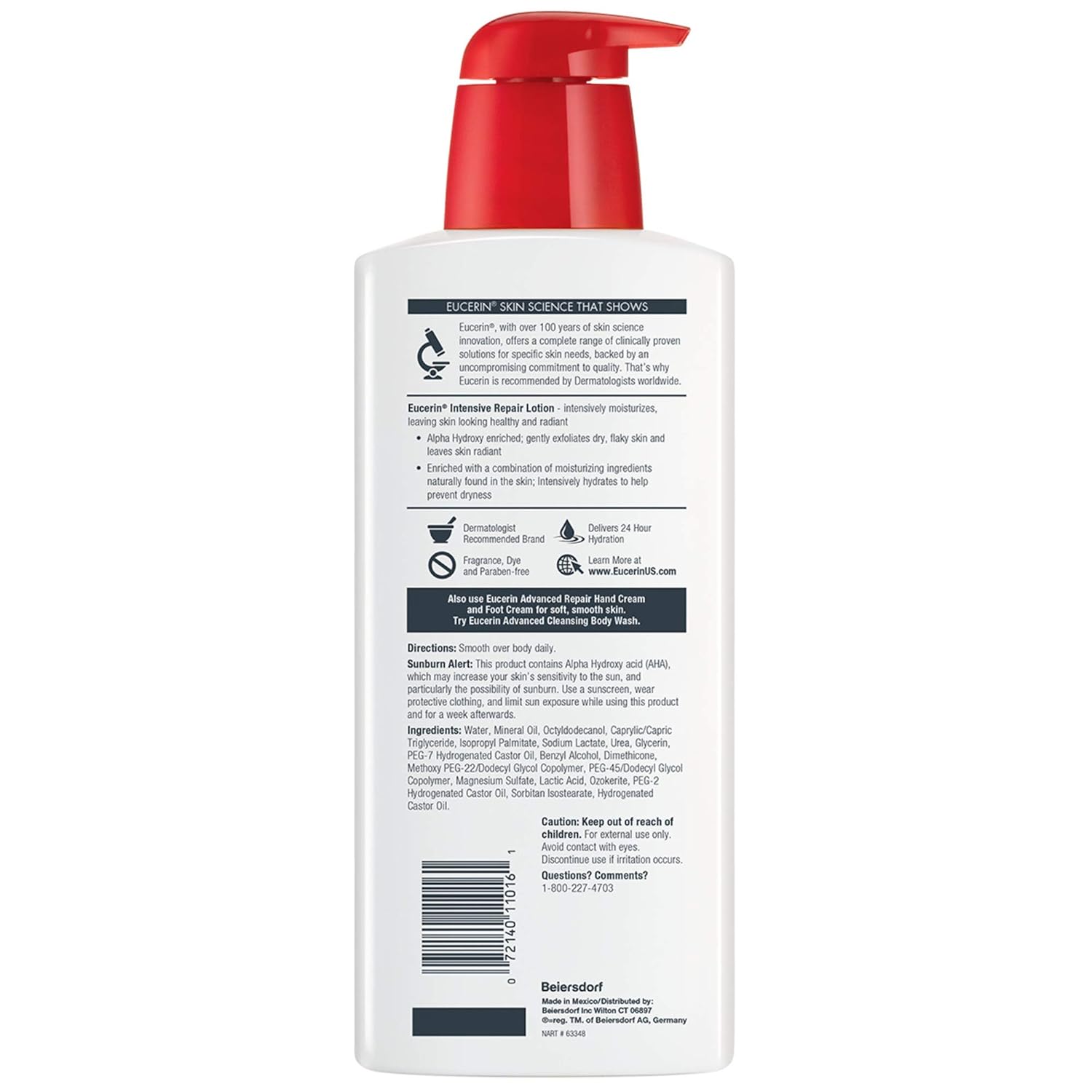 Intensive Repair Body Lotion for Very Dry, Flaky Skin, Fragrance Free, 16.9 Fl Oz D6625