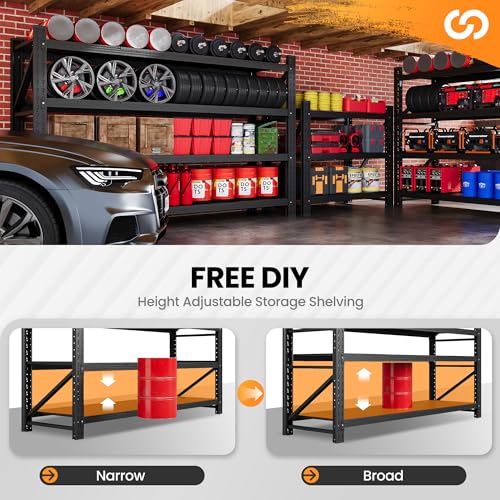 Heavy Duty 4-Tier Metal Garage Shelving Unit, Adjustable Steel Storage Rack D5378