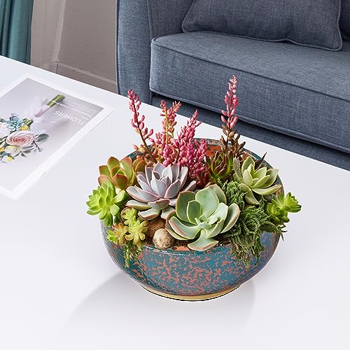 Terracotta Planter with Drainage Hole and Bamboo Saucer E8585
