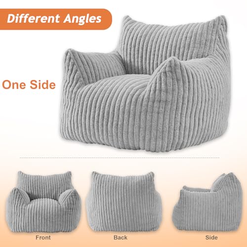 Plush Bean Bag Chair with Armrests for Adults and Teens M473